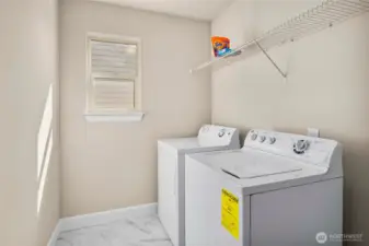 Convenient upstairs laundry room