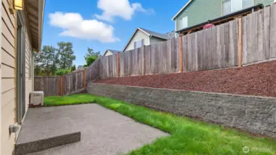 Fully fenced backyard