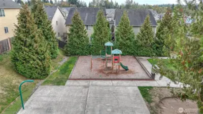 Neighborhood playground and sport court area