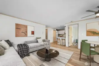 New Flooring reflects the natural Light throughout the living spaces.