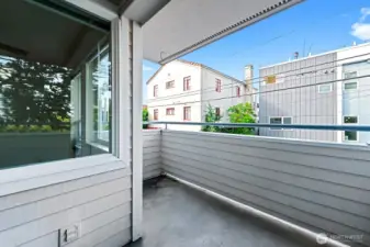 Large covered Deck off the Living Room with West Exposure.