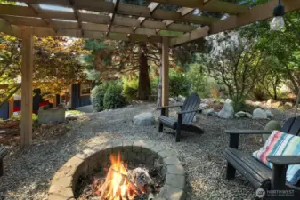 Your own private campfire.  Perfect for entertaining during the cooler months under the string lights.