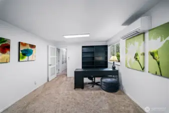 This bonus room currently serves as an office, but has many possibilities