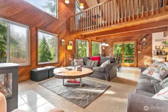 Natural light floods the living room