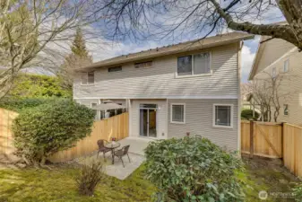 Private fully fenced backyard