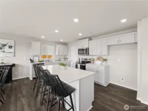 White quartz countertops.