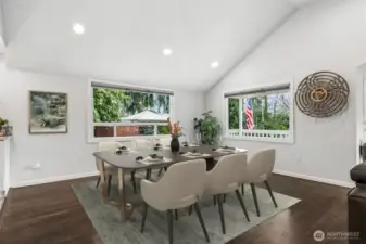 Large open dining room. (this photo has been virtually staged).