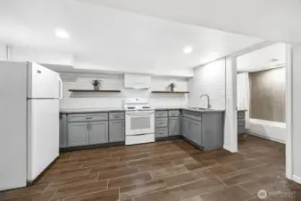 Basement ADU kitchen.