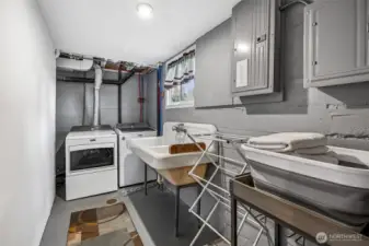 Basement ADU laundry room.