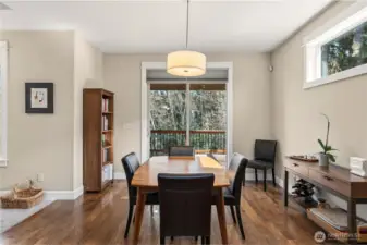 Dining area also with hardwoods