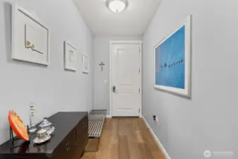 9 foot ceilings greet you in the spacious entry hall