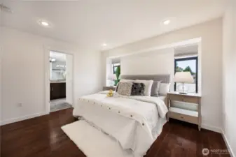 Primary suite with heated floor in bath
