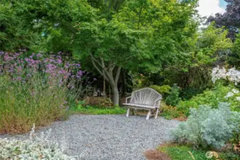 Peaceful gardens and landscaping.