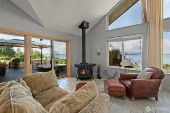 Large woodstove recently installed.
