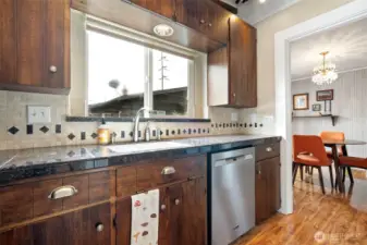Kitchen opens to the dining room