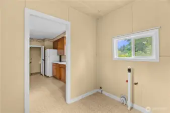 Inside the front door you'll find the laundry hookups.
