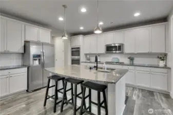Large kitchen island with sink and new faucet