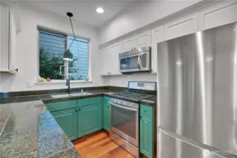 Stainless steel appliances for everyday convenience.