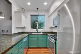 Ample cabinetry for storage.