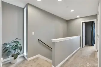 Upper landing with newer carpet.