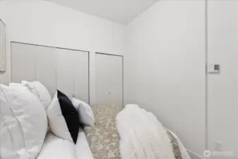 Bedroom #1 on first floor offers great closet/storage space.