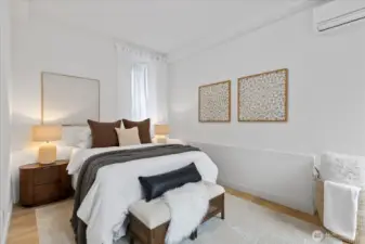 Second floor bedroom features Mini Split Heat/AC, perfect for summer months!