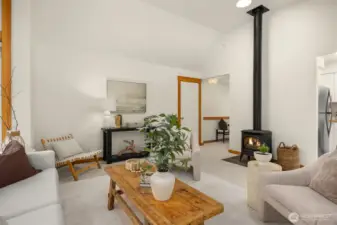 The closet off the Great Room is large enough to create an office or small studio.