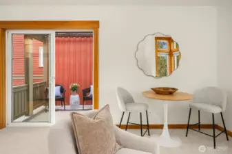 The outdoor space invites effortless indoor-outdoor living.