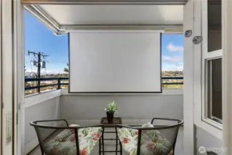 Projector screen added on to deck.