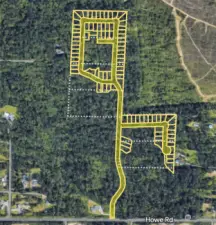 Plat option of 89 single-family lots derived by GeoDatum, Inc. using Pierce County GIS mapping of potential wetlands and factoring in likely buffers and potential locations for storm water management. A formal wetland delineation will need to be completed to understand the exact parameters of wetlands, actual buffers, and the best-suited areas for storm water management.