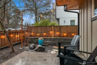 Fenced patio, perfect for grilling.