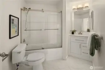 Newly updated guest bathroom downstairs.