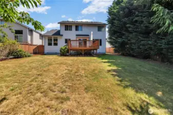 Back yard is fully fenced. This home sits on a generous 10,344 square foot lot.  Something you won't find in new construction.