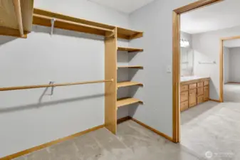 Spacious walk in closet!