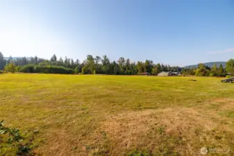 Back Pasture - perfect spot to build your custom home. The view of the Canadian Coastal Range is pretty good from the upper (back) end of the property.