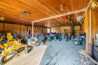 First area inside the 24X60 outbuilding is currently used for equipment storage