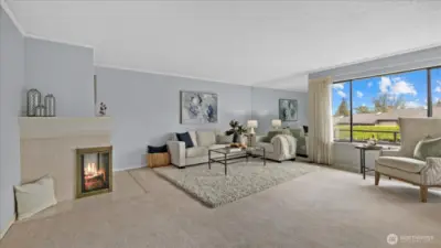 Enjoy the gas fireplace on cold rainy days. The homeowner dues cover all of the home expenses except for electricity.