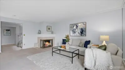 Photos often make spaces larger than they really are. This photo is an accurate representation of the expanse of the room.