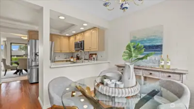 Kitchen with breakfast eating area.