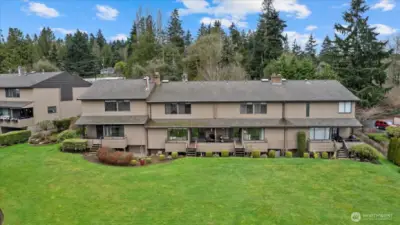 View of the condo building from the back.