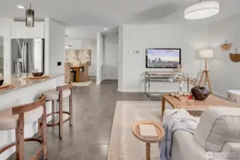 No small home feel in this wonderful 2 bed+office/2.5 bath home. Enter from the homes abundant in size 2 car garage into the main level w/living, dining....open concept + remodeled perfectly kitchen. Custom tile flooring, all new interior paint! This home truly has it all!