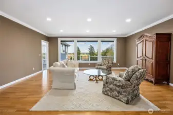 Formal Living Room with views of Mt. Rainier