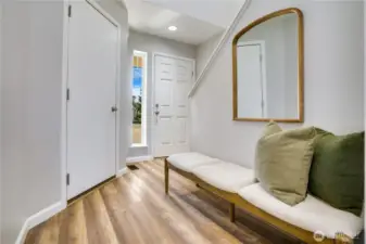 Foyer, room for a sitting bench (featured), shelving or storage