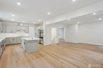 View from the nook area.  Notice how open and large the greatroom & kitchen is.