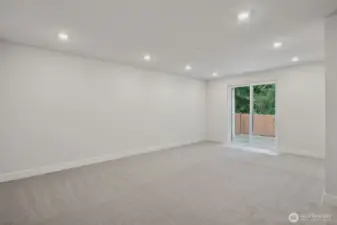 Actual Basement rec room.  Slider for easy access to rear yard