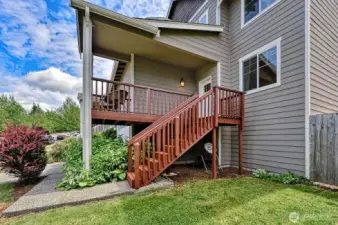 Looking at the entry stairs from the front yard.
