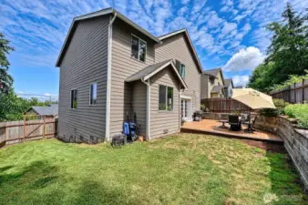 The yard is low maintenance and easy care.