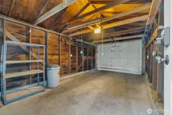 Garage in alley.