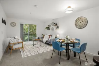 Living area with Juliet balcony overlooking the private courtyard.