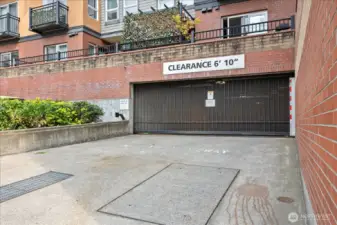 Assigned spot in the secure garage parking.